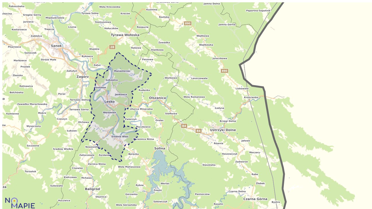 Mapa obszarów ochrony przyrody Leska